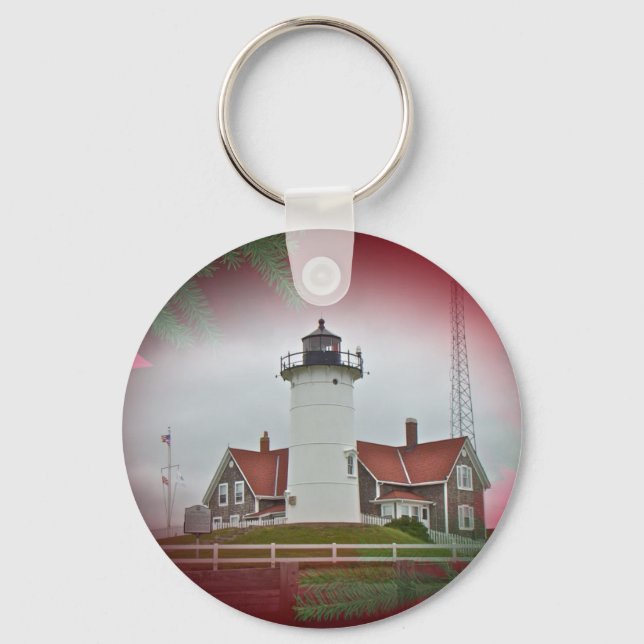 Christmas Nobska Point Lighthouse Key Ring (Front)