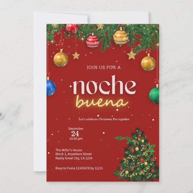 Christmas Noche Buena Invitation Pasko Philippines (Front)