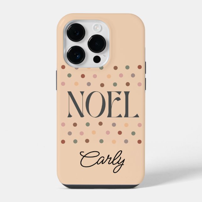 Christmas NOEL Boho Beige iPhone Case (Back)