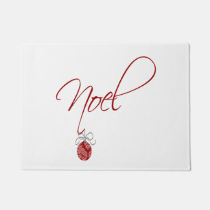 Christmas Noel Fancy Font Holiday Ornament Design Doormat