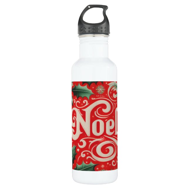 Christmas Noel Red & Green  710 Ml Water Bottle (Front)