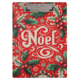 Christmas Noel Red & Green  Clipboard