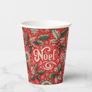 Christmas Noel Red & Green Paper Cups