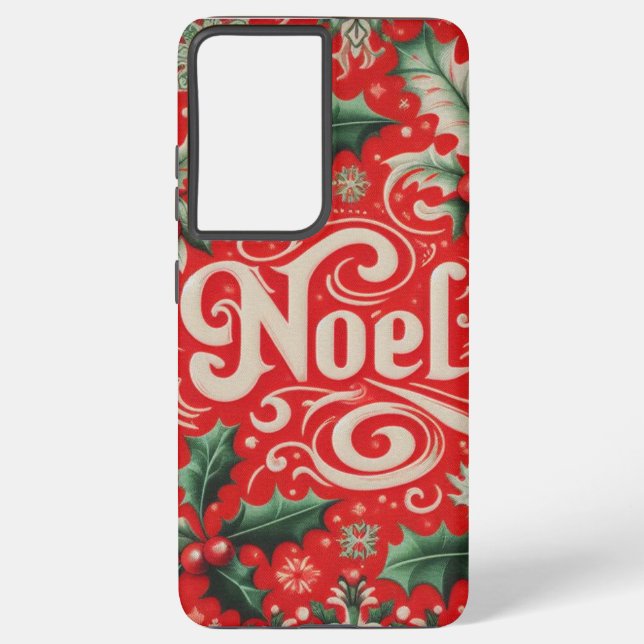 Christmas Noel red & green Phone Case (Back)