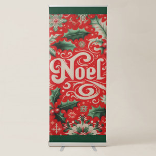 Christmas Noel Red & Green Retractable Banner