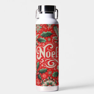 Christmas Noel Red & Green  Water Bottle