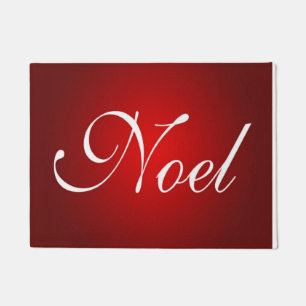 Christmas Noel Red White Fancy Holiday Design Doormat