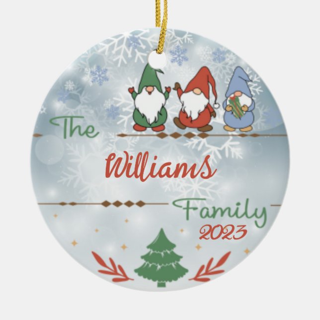 Christmas Nome's  Ceramic Tree Decoration (Front)