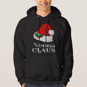 Christmas Nonna Claus Matching Pajama Santa Hat X- Hoodie