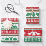 Christmas Nordic Fair Isle Dinosaurs Sweater Wrapping Paper Sheet<br><div class="desc">Celebrate the holidays with this cute Christmas Nordic Fair Isle Dinosaurs Sweater wrapping paper set. You can customise this further by clicking on the "PERSONALIZE" button. Change the green accent colour if you like.</div>