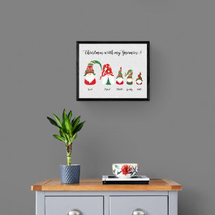 Christmas Nordic Gnome Gonk Family  Poster