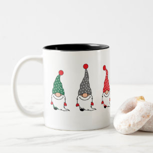 Christmas Nordic Gnomes Red GREEN Grey Coffee Mug
