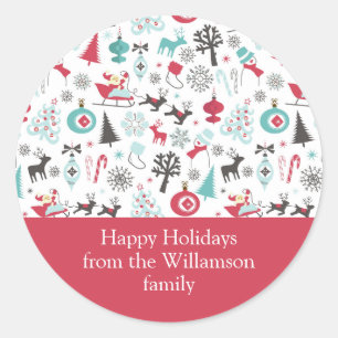 Christmas Nordic Muted Classic Round Sticker