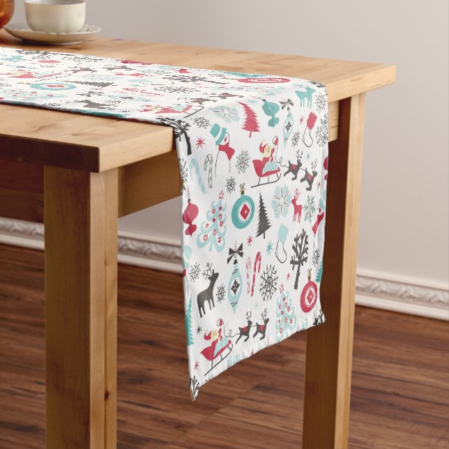 Christmas Nordic Pattern Short Table Runner (In Situ)
