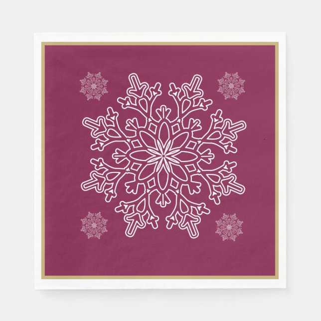 Christmas Nordic Snowflake Paper Napkins (Front)