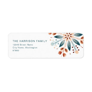 Christmas Nordic Snowflake Return Address Labels