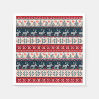 Christmas Nordic Themed Ugly Sweater Pattern Deer