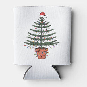 Christmas Norfolk Island Pine Potted Araucaria Can Cooler