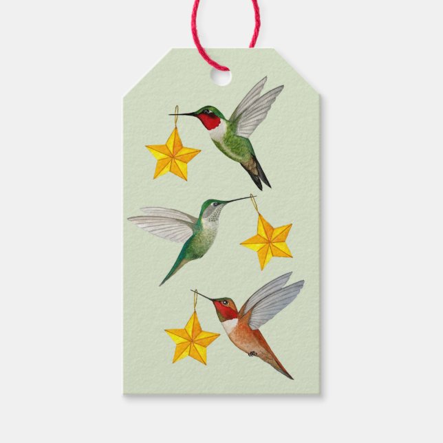 Christmas North American Hummingbirds Gift Tag (Front)
