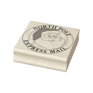 Christmas North Pole Express Mail Santa Rubber Stamp