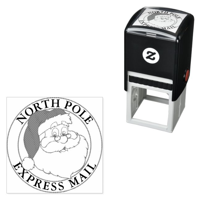 Christmas North Pole Express Mail Santa Self-inking Stamp (In Situ)