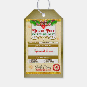 Christmas North Pole Express Nice list approved Gift Tags