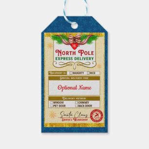 Christmas North Pole Express Nice list approved Gift Tags