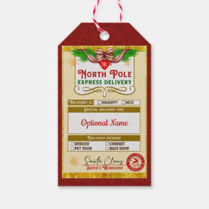 Christmas North Pole Express Nice list approved Gift Tags
