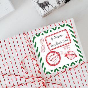 Christmas North Pole Mail Delivery From Santa  Squ Square Sticker
