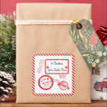 Christmas North Pole Mail Delivery From Santa Square Sticker<br><div class="desc">Are you a good little boy or girl? Send a little holiday spirit and gifts with the North Pole delivery sticker.</div>