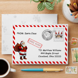 Christmas North Pole Mail Envelope