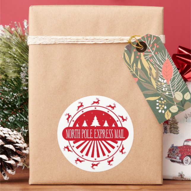 Christmas North Pole Mail Sticker (Holiday)