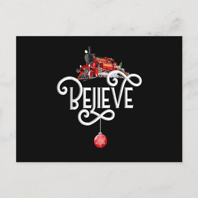 Christmas North Pole Polar Express All Abroad Xmas Holiday Postcard (Front)