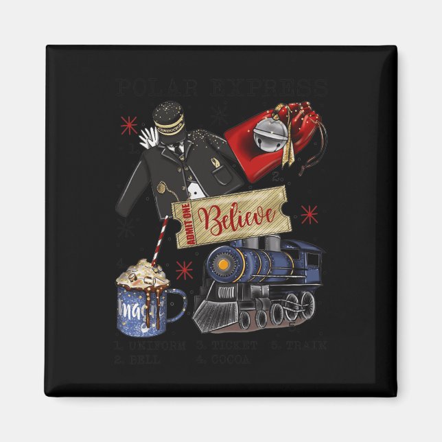 Christmas North Pole Polar Express All Abroad Xmas Magnet (Front)