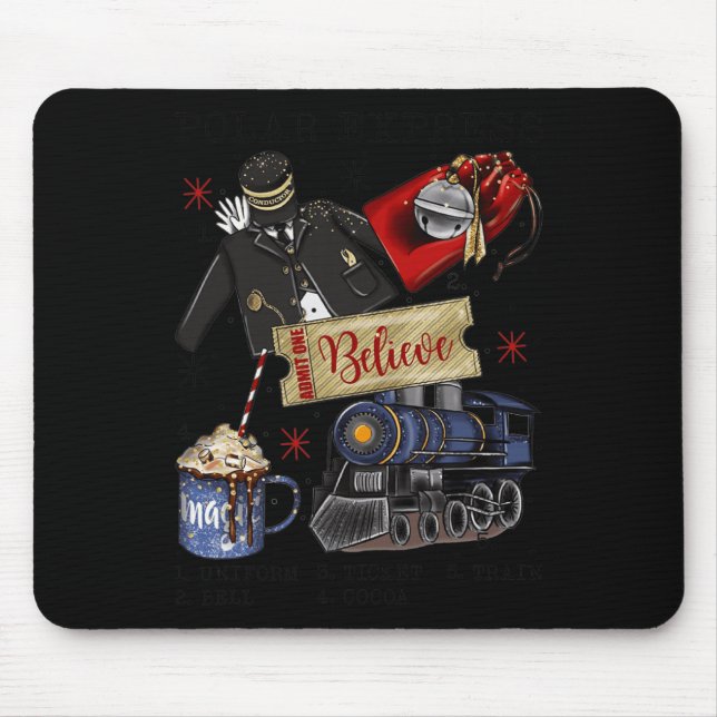 Christmas North Pole Polar Express All Abroad Xmas Mouse Mat (Front)