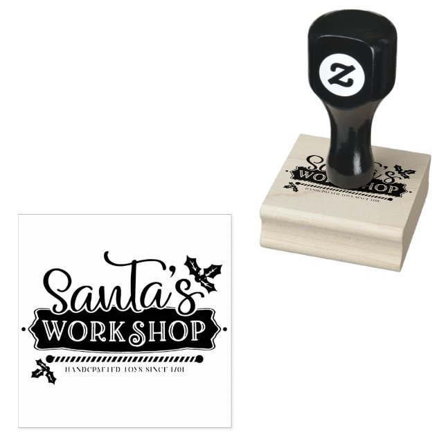 Christmas North Pole Santa's Workshop  Rubber Stamp (Stamped)