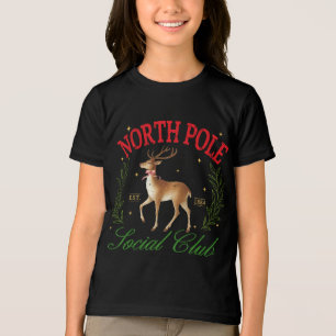 Christmas North Pole Social Club Reindeer Tri-Blend Shirt