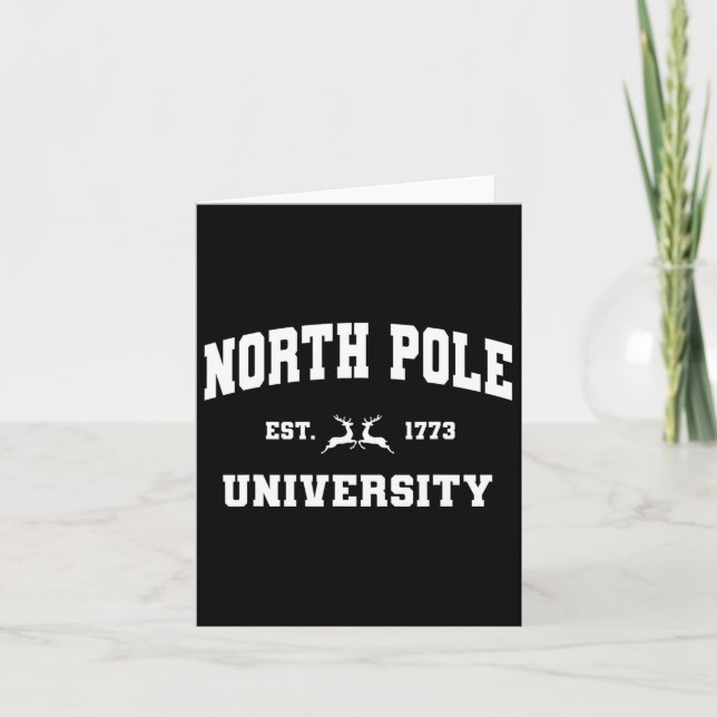 Christmas North Pole University Santa Workshop Elv Card (Front)