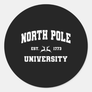 Christmas North Pole University Santa Workshop Elv Classic Round Sticker