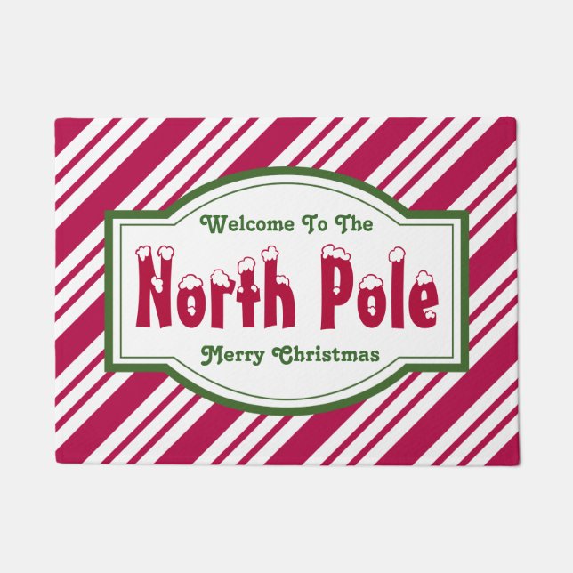 Christmas North Pole Welcome Doormat Rug (Front)