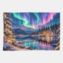 Christmas Northern Lights Winter Wonderland