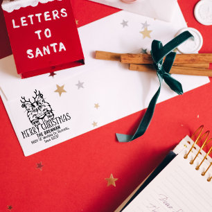  Christmas Norwegian Forest Cat Return Address Rubber Stamp