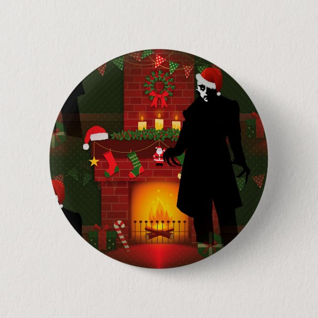 christmas nosferatu 6 cm round badge (Front)