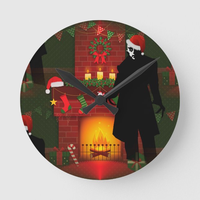 christmas nosferatu round clock (Front)