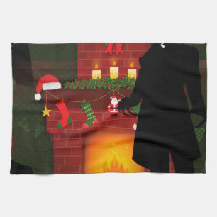 christmas nosferatu tea towel
