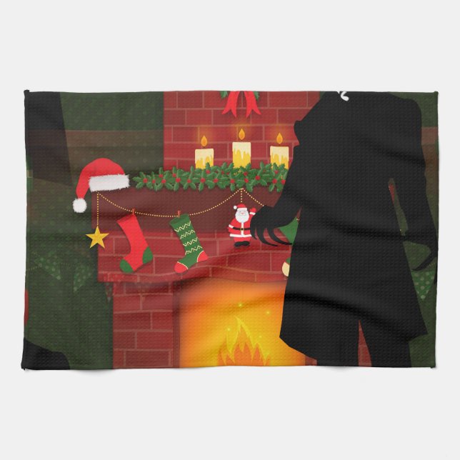 christmas nosferatu tea towel (Horizontal)