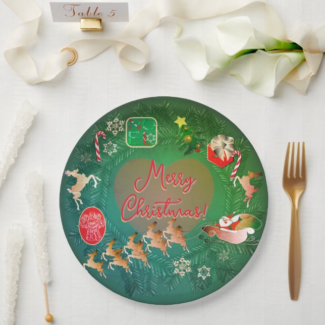 Christmas Nostalgia Paper Plate (Wedding)