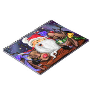 Christmas Notebook Gift Santa and Reindeers - Fun