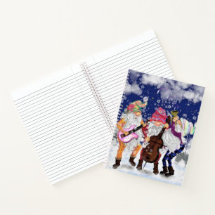 Christmas Notebook Happy Gnomes Music Band