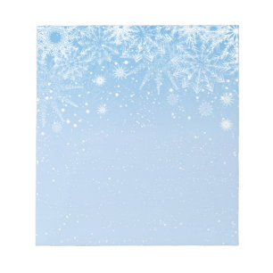Christmas Notepad Blue Snowflakes